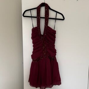 Princess Polly Burgundy Sequin Mini Dress